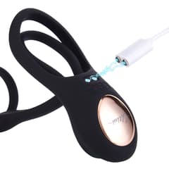 Vibrating Cock Ring Sex Toys - 3 in-1 Adult Couples Sex Toys