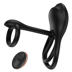 Vibrating Cock Ring Sex Toys - 3 in-1 Adult Couples Sex Toys