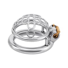 Chastity Belt Lock - Skeleton Locking Sperm Ring with Circle and Triple Rings