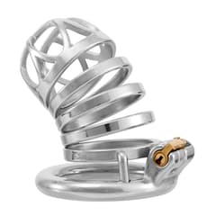 Chastity belt lock - Skeletonized sperm ring with triple size rings