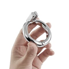 Zinc Alloy Chastity Cage with Triple Rings for Male Adults