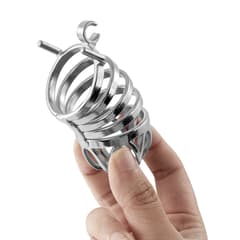 Chastity belt lock - Skeletonized sperm ring with triple size rings