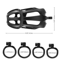 3D Designs - Chastity belt lock with disposable lock and four rings