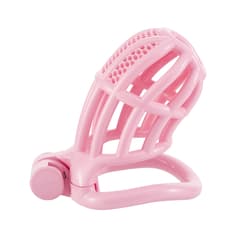Pink Honeycomb - 3D Design Chastity Lock with Disposable Lock with Four Rings
