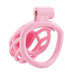 Pink Honeycomb - 3D Design Chastity Lock with Disposable Lock with Four Rings