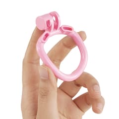 Pink Honeycomb - 3D Design Chastity Lock with Disposable Lock with Four Rings