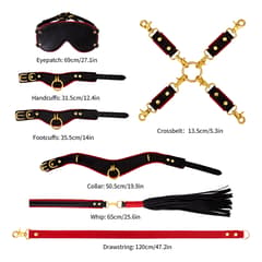 BDSM Cross Locking Whip 7 Piece Set