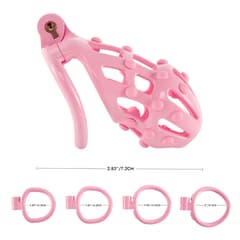 Pink Nails - 3D Design 5th Generation with Four Rings and Disposable Lock