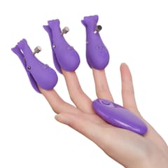 Wireless Nipple Clamps - Electric Triple Nipple Clamps SM Nipple Clamps