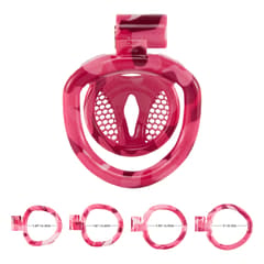 Pink Bird - 3D Design Chastity Cage with 4 Rings with Disposable Lock