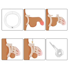 Open Movable Ring Design Chastity Breathable Cage CB Vertical Locks