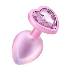 UV Plated Pink - Rear Anal Plug Set of 3 with Heart Shaped Base