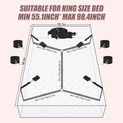 Bed Sex Bondage Kit Restraints - Upgrade Under Mattress Bed Bondage BDSM Sets with Wrist Ankle Cuffs and Tickler Blindfold Adult Sex Toys Games for Men Women and Couples