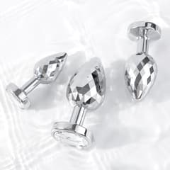 Preorder - Rhombus Rear Anal Plugs Silver 3-Pack Set