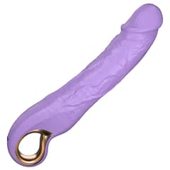 Lavender - 9" Silicone Thrusting Dildo Vibrator with 10 Vibration & 3 Thrusting Modes
