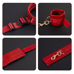 UTIMI Red Bondage Restraints Kit - Collar, Cuffs, Blindfold & Adjustable Straps