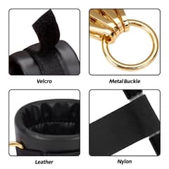 21-Piece Bondage Restraints Kit - Leather Cuffs & Accessories with Storage Bag