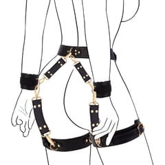 Black 6-Piece Adjustable Bondage Restraint Kit for Couples
