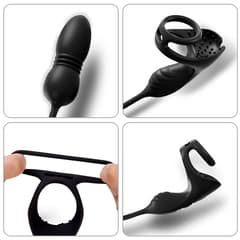 UTIMI APP-Controlled Prostate Massager, 8 Vibration Modes, Thrusting Anal Plug with Vibrating Cock Ring.