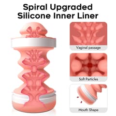 Utimi Lulu Male Masturbator Sleeve - Round-Hole Pocket Pussy Stroker with 3D Texture, TPE Blowjob Sleeve, Realistic Tunnel Design