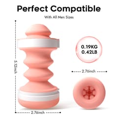 Utimi Lulu Male Masturbator Sleeve - Round-Hole Pocket Pussy Stroker with 3D Texture, TPE Blowjob Sleeve, Realistic Tunnel Design