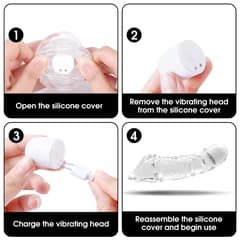 Utimi 4-in-1 Vibrating Penis Sleeve | Dual Size Extender with Remote Control, 10 Modes, Waterproof