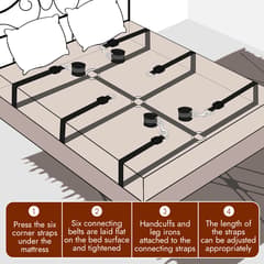 Underbed Mattress Restraint BDSM 6-Piece Set