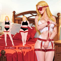 Red 6-Piece Adjustable Bondage Restraint Kit for Couples