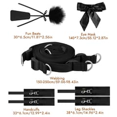 Bed Sex Bondage Kit Restraints - Upgrade Under Mattress Bed Bondage BDSM Sets with Wrist Ankle Cuffs and Tickler Blindfold Adult Sex Toys Games for Men Women and Couples