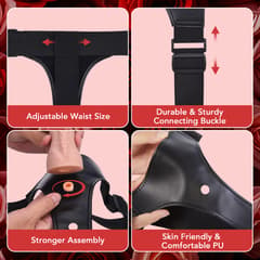 Strap on Dildo - UTIMI Strapon 3 Removable Simulated Silicone Dildo Flesh Pink