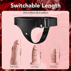 Strap on Dildo - UTIMI Strapon 3 Removable Simulated Silicone Dildo Flesh Pink