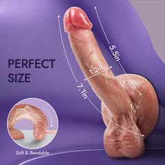 Realistic - Insertable Length 5.3" Strong Suction Cup Vein Texture Silicone Dildo Oral Sex Training