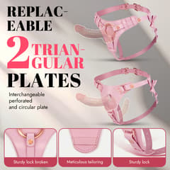 Utimi Adjustable Strap-On Harness with Rings & Plates – Strapless Dildo for Beginners | Pink
