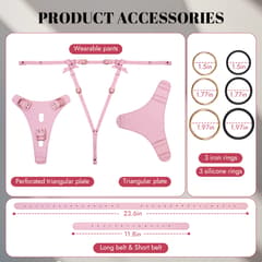 Utimi Adjustable Strap-On Harness with Rings & Plates – Strapless Dildo for Beginners | Pink