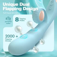 Utimi & Loveaura Mint Whisper Rabbit Vibrator for Women – 8 Flapping & 7 Vibration Modes for C-Spot & G-Spot Stimulation