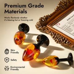 Volcano Bloom Resin Anal Plug Set – Artistic Luxury 3 Sizes Butt Toys for Men & Women