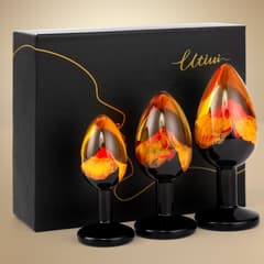 Volcano Bloom Resin Anal Plug Set – Artistic Luxury 3 Sizes Butt Toys for Men & Women
