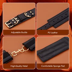 Black 7-Piece BDSM Restraint Kit – Adjustable Bondage Set for Couples