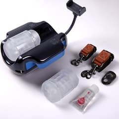 Utimi & Isexse Automatic Thrusting Masturbator – Hands-Free Stroker with Strap, Dual Sleeves & Adjustable Phone Holder