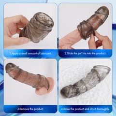 Utimi & Deeplusty App-Controlled Vibrating Penis Sleeve – 3 Sleeves, 2 Rings, 10 Modes for Men and Couples