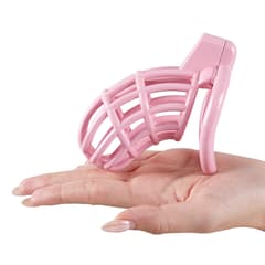 UTIMI 3D Printed Chastity Cage – Breathable PC Cock Cage with 4 Size Rings, Hidden Lock & Adjustable Belt (Pink)