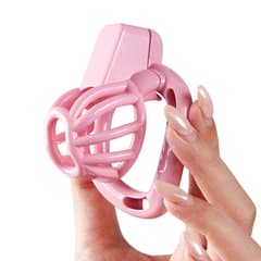 UTIMI 3D Printed Chastity Cage – Breathable PC Cock Cage with 4 Size Rings, Hidden Lock & Adjustable Belt (Black)