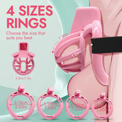 UTIMI 3D Printed Chastity Cage – Breathable PC Cock Cage with 4 Size Rings, Hidden Lock & Adjustable Belt (Black)