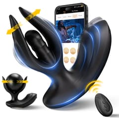 Utimi & Deeplusty Inflatable Prostate Massager Anal Sex Toy with App & Remote, 8 Vibration Modes