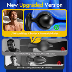 Utimi & Deeplusty Inflatable Prostate Massager Anal Sex Toy with App & Remote, 8 Vibration Modes