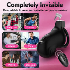 Utimi & Deeplusty App-Controlled Vibrating Chastity Cage – Silicone Cock Cage, 8 Modes, 4 Rings, Secure Lock