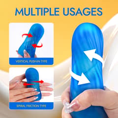 Pulse - Utimi & Deeplusty – Ultra-Soft TPE Male Masturbator Sleeve, Realistic 3D Textured Stroker for Men, 6PCS