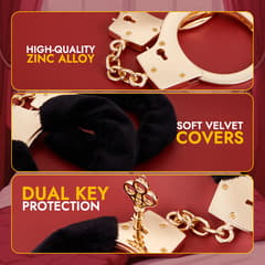 (Presale)Metal Handcuffs – Adjustable Fuzzy BDSM Cuffs with Two Keys for Couples Role Play