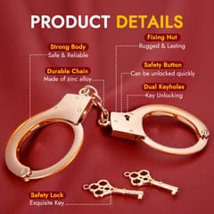 (Presale)Metal Handcuffs – Adjustable Fuzzy BDSM Cuffs with Two Keys for Couples Role Play