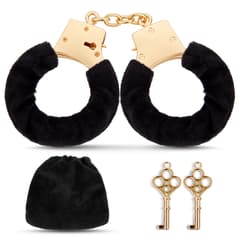 (Presale)Metal Handcuffs – Adjustable Fuzzy BDSM Cuffs with Two Keys for Couples Role Play